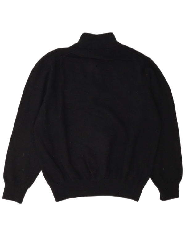 Fred Perry Damen-Pullover mit Reißverschluss am Hals, UK 18, XL, schwarze Wolle