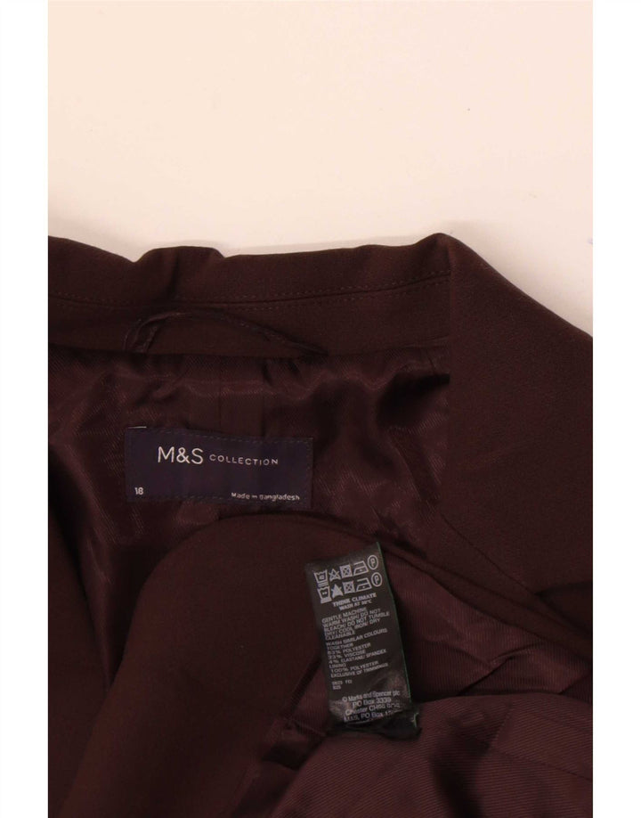 Marks & Spencer Damen-Blazer mit 1 Knopf, UK 18, XL, Braun, Polyester