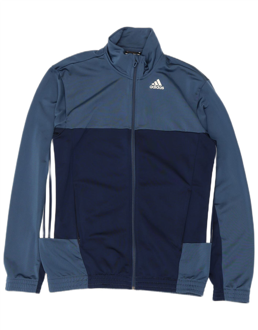 Adidas Herren-Trainingsanzugoberteil mit Grafik, UK 40/42, mittelblau, Farbblock