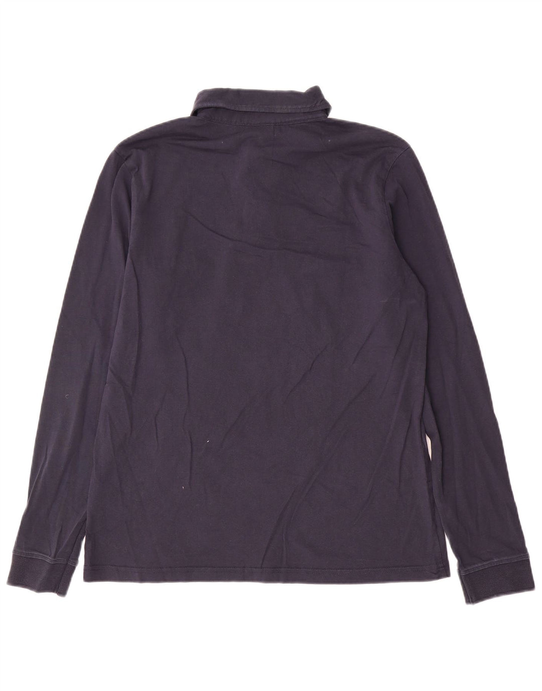 Ellesse Herren-Langarm-Poloshirt aus mittelblauer Marineblau-Baumwolle