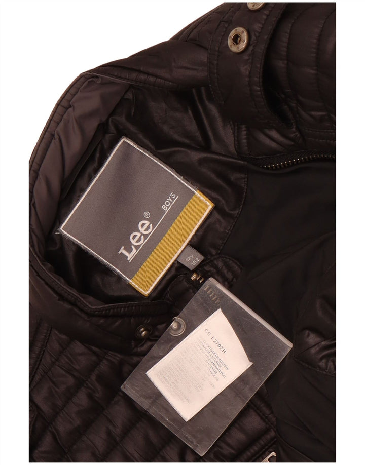 Lee Jungen Militär-Jacke, gepolstert, 11–12 Jahre, schwarzes Polyester
