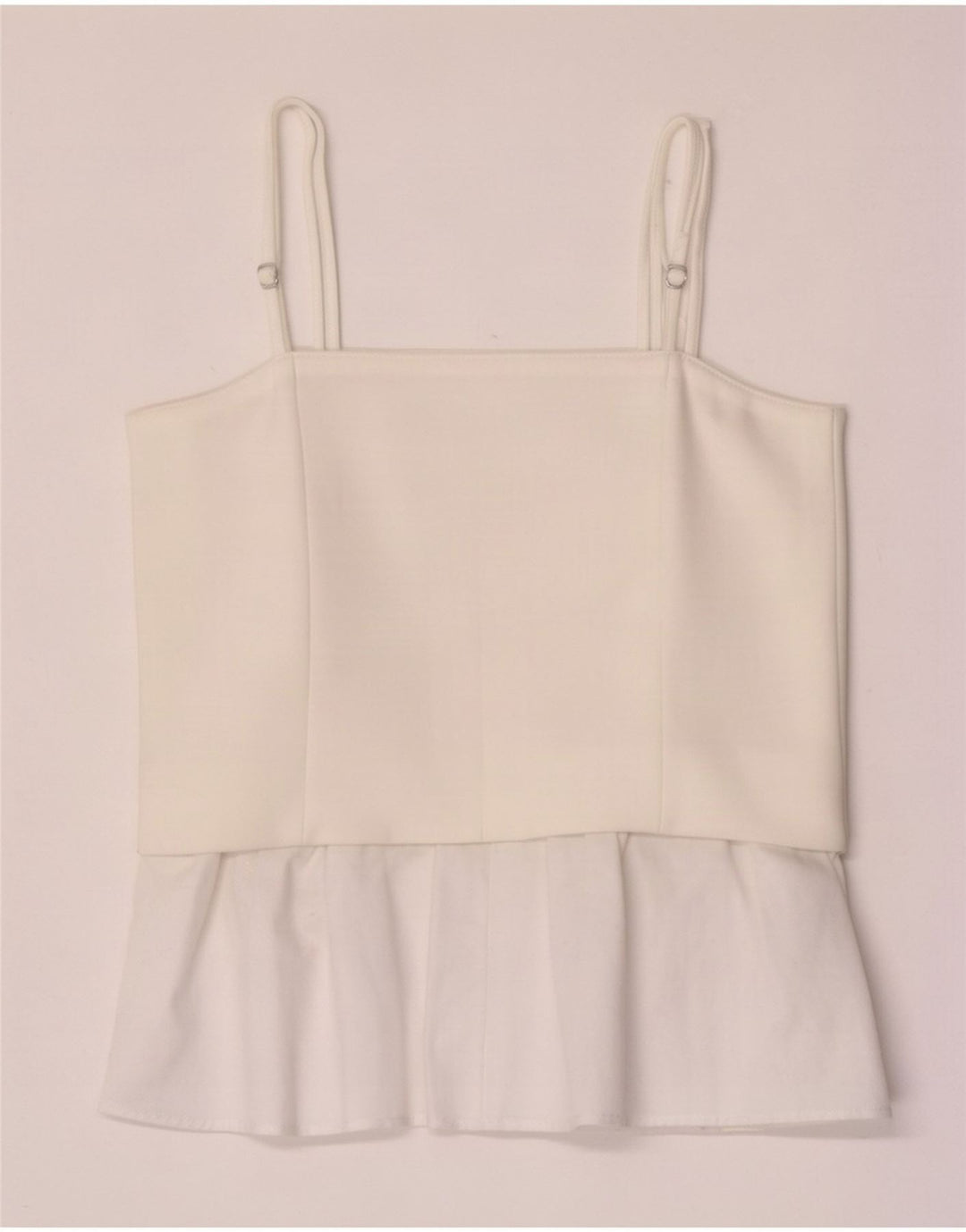 Zara Damen Cami Top UK 12 Mittelweißes Colourblock-Polyester
