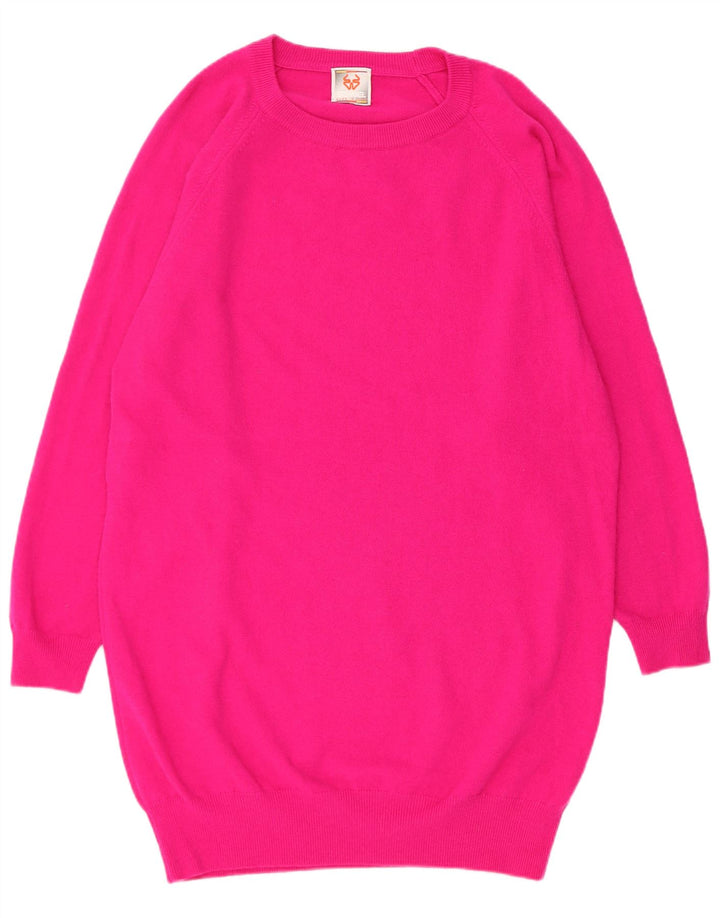 Stefanel Damen Pulloverkleid UK 14 Mittelrosa Acryl