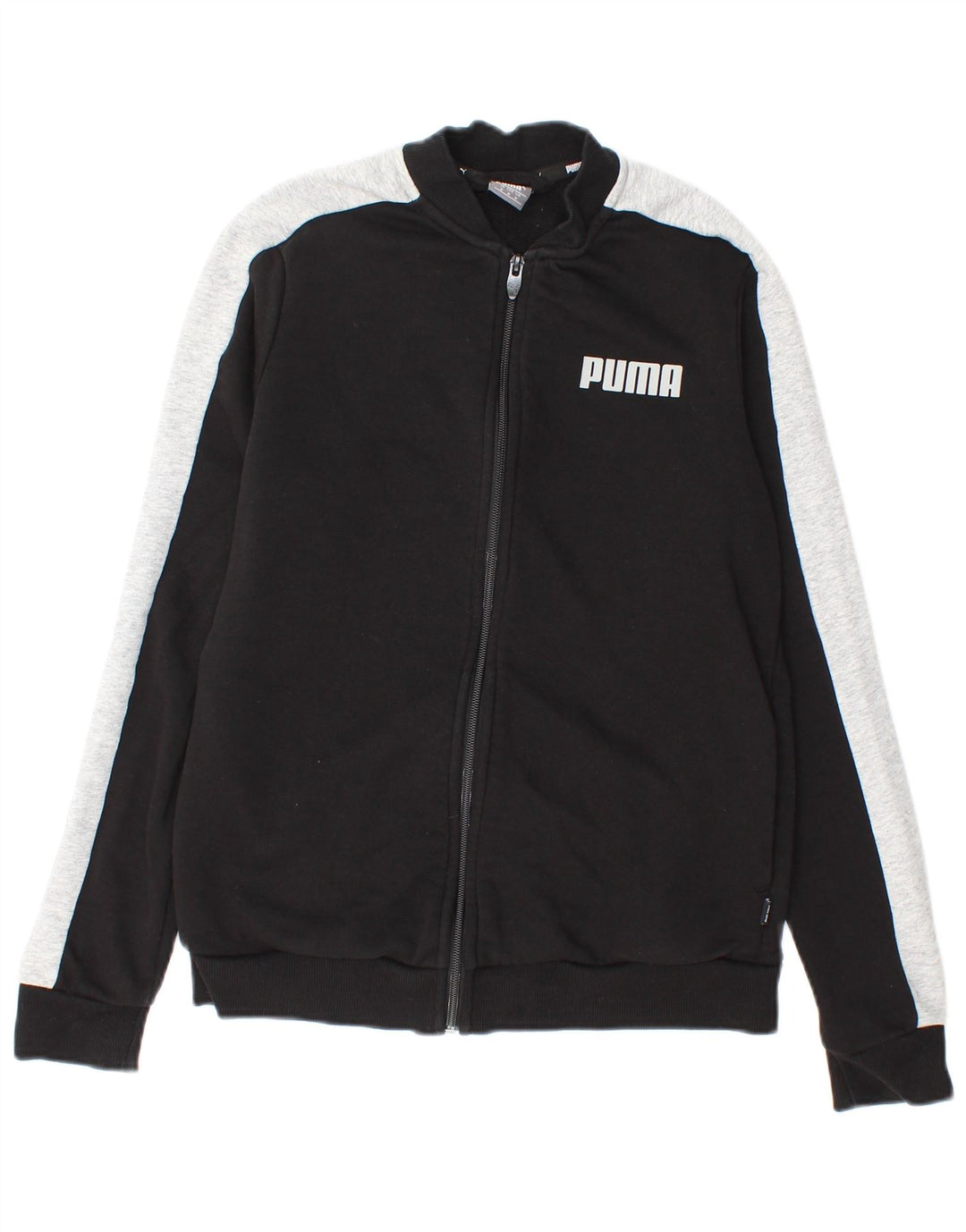 Puma Womens Graphic Trainingsanzug Top Jacke UK 14 Medium Schwarz Colourblock