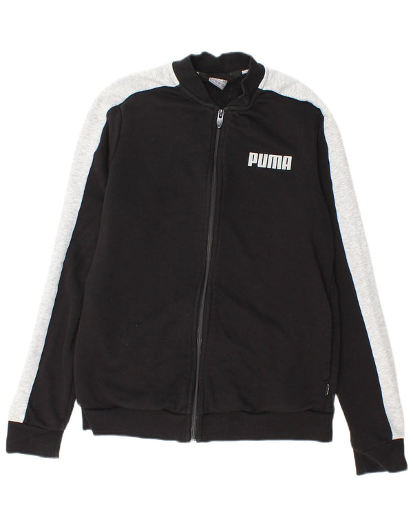 Puma Womens Graphic Trainingsanzug Top Jacke UK 14 Medium Schwarz Colourblock