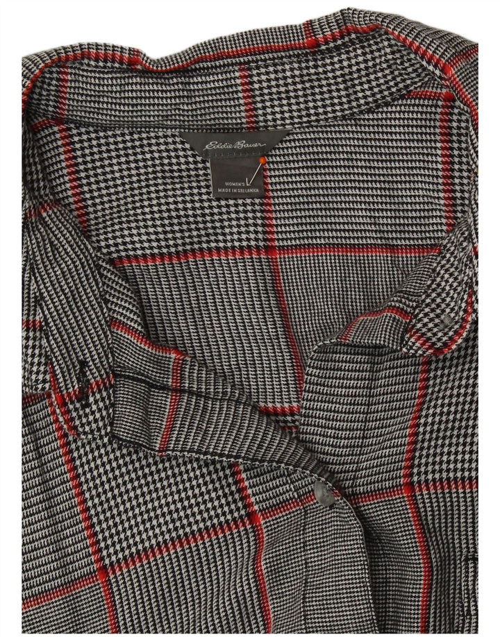 Eddie Bauer Damen Hemd UK 16 Large Grau kariert