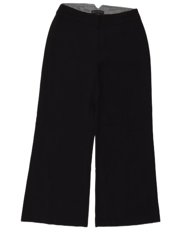 Marks & Spencer Womens Wide Leg Casual Trousers UK 10 Small W28 L28 Black