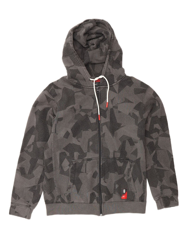 NIKE Herren-Kapuzenpullover mit Reißverschluss, mittelgrau, geometrisch