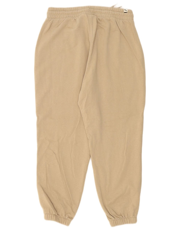 Puma Damen Crop Trainingsanzug Hose Jogger UK 14 Mittelbeige Baumwolle