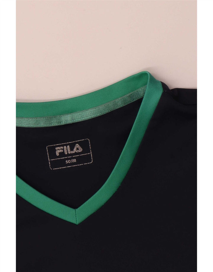Fila Herren T-Shirt Top IT 50 Medium Türkis Colourblock Polyester