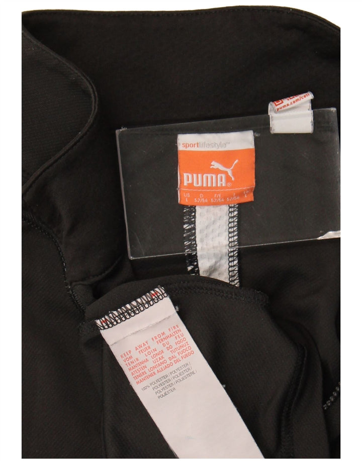 Puma Herren-Trainingsanzug mit Reißverschluss am Hals, großes, schwarzes Polyester