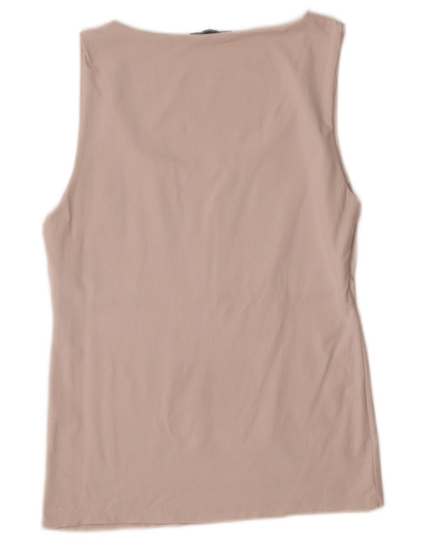 Zara Damen Weste Top UK 14 Large Weiß Polyamid