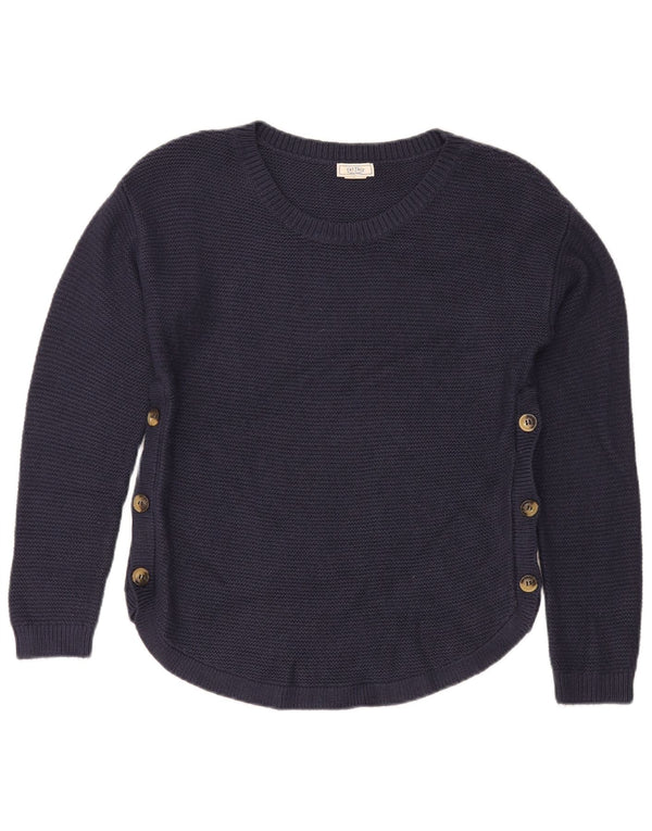 Fat Face Damen-Pullover mit U-Boot-Ausschnitt, Gr. 8, Marineblau, Viskose