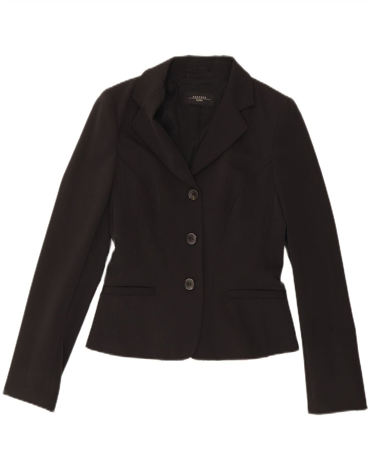 Max Mara Womens Weekend 3-Knopf-Blazer-Jacke UK 10 Small Schwarz Polyester