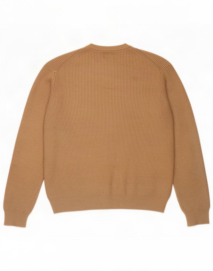 Marks & Spencer Herren-Pullover mit Rundhalsausschnitt, mittelbeigefarbenes Polyamid