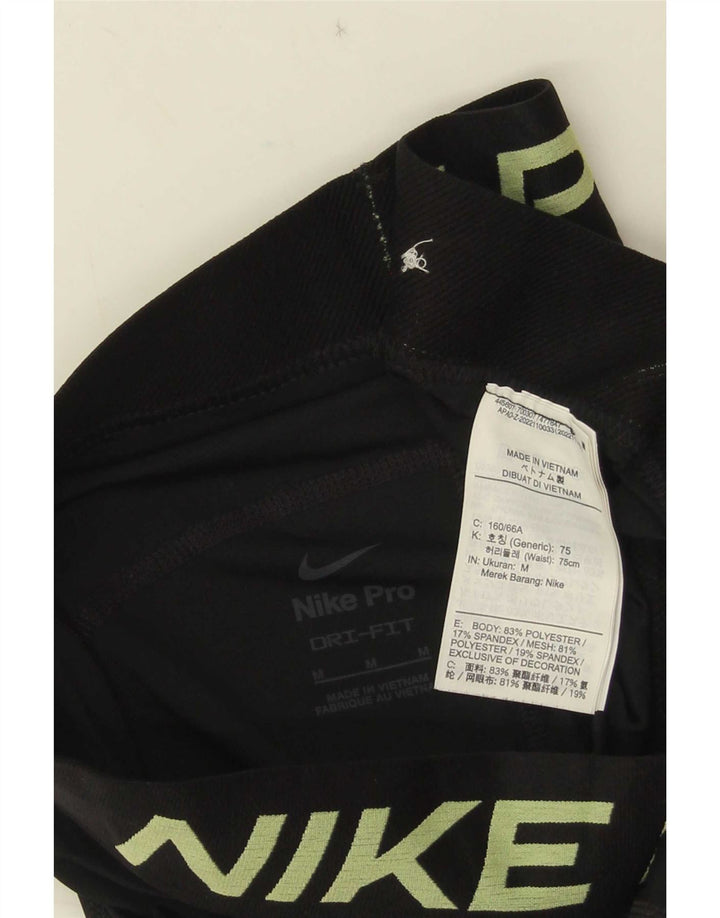 Nike Damen Dri Fit Graphic Leggings UK 12 Mittelschwarzes Polyester