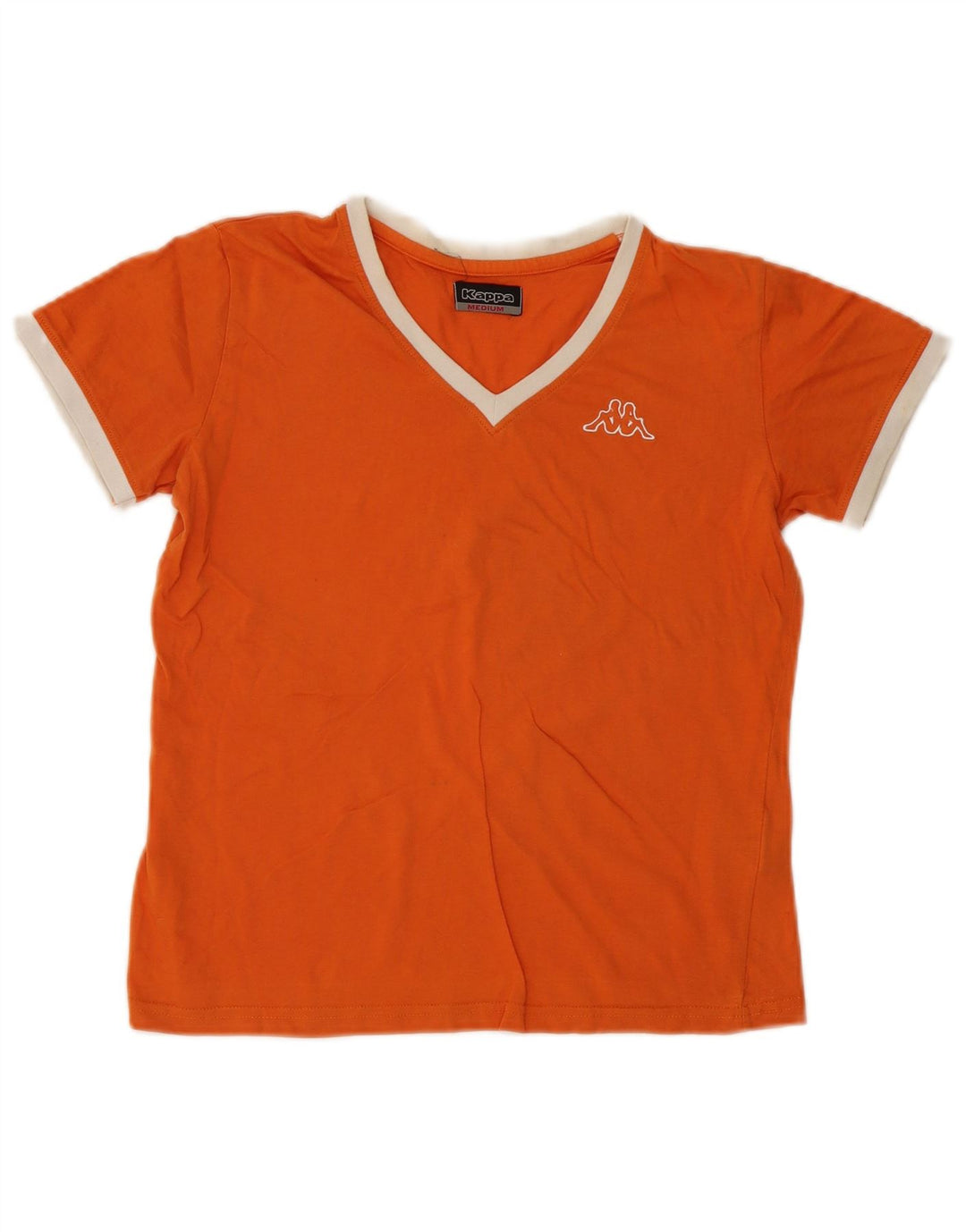 Kappa Damen T-Shirt Top UK 14 Medium Orange Baumwolle