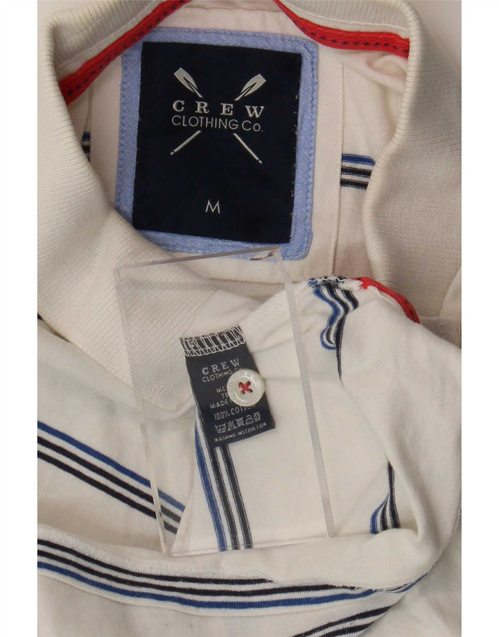 Crew Clothing Herren-Poloshirt aus mittelweißer, gestreifter Baumwolle