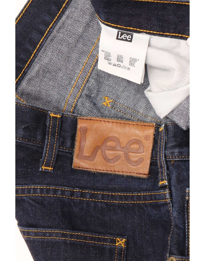 Lee Herren Brooklyn Straight Jeans W42 L32 Marineblau Baumwolle