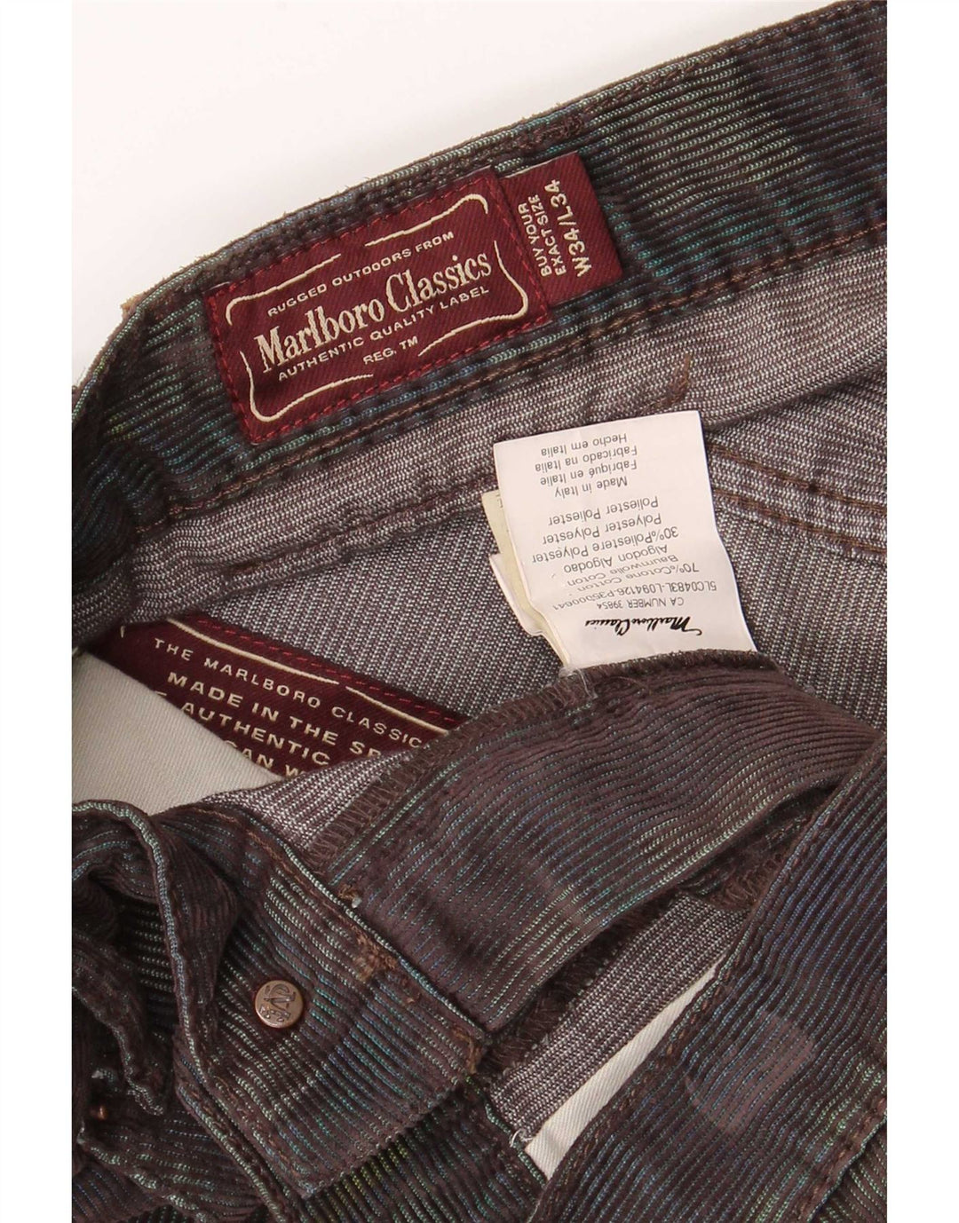 Marlboro Classics Herren-Cordhose W34 L29 Mehrfarbig kariert