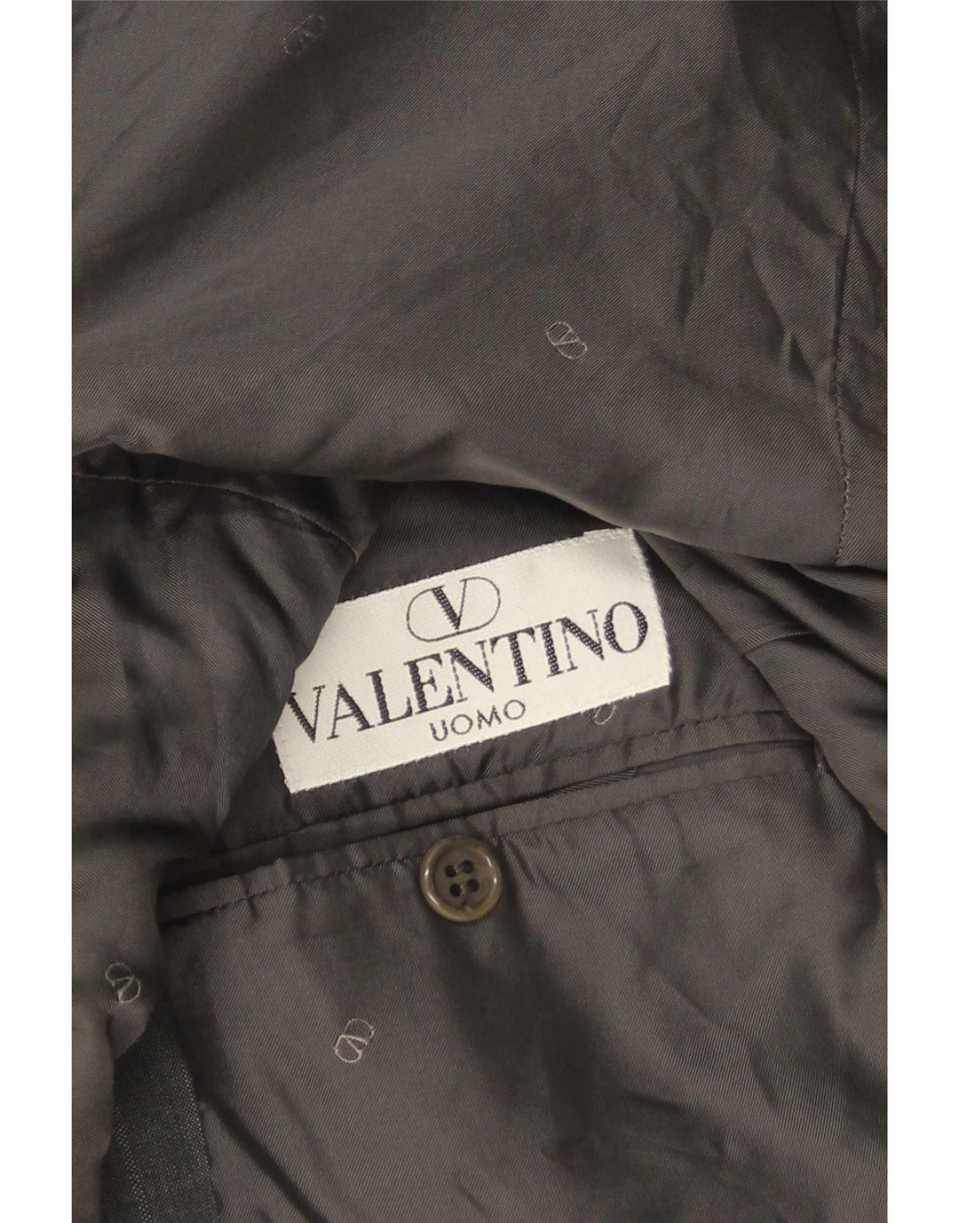 Valentino Herren-Blazer mit 3 Knöpfen, IT 50, große graue Schurwolle
