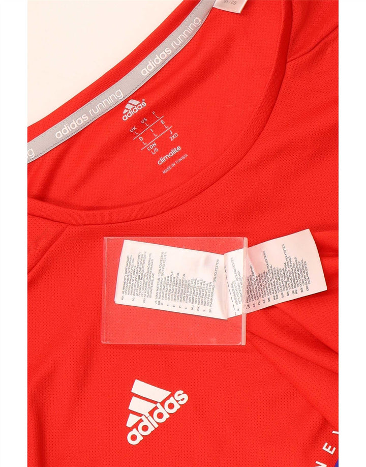Adidas Herren Climalite Graphic T-Shirt Top Großes rotes Polyester