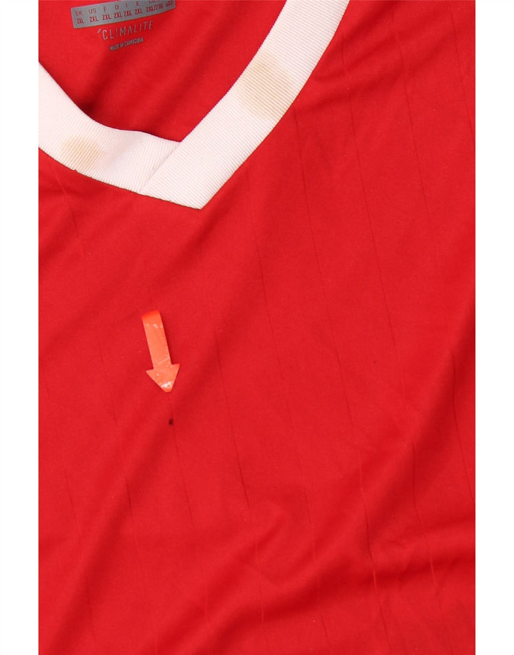 Adidas Herren Climalite Top Langarm 2XL Rot Polyester