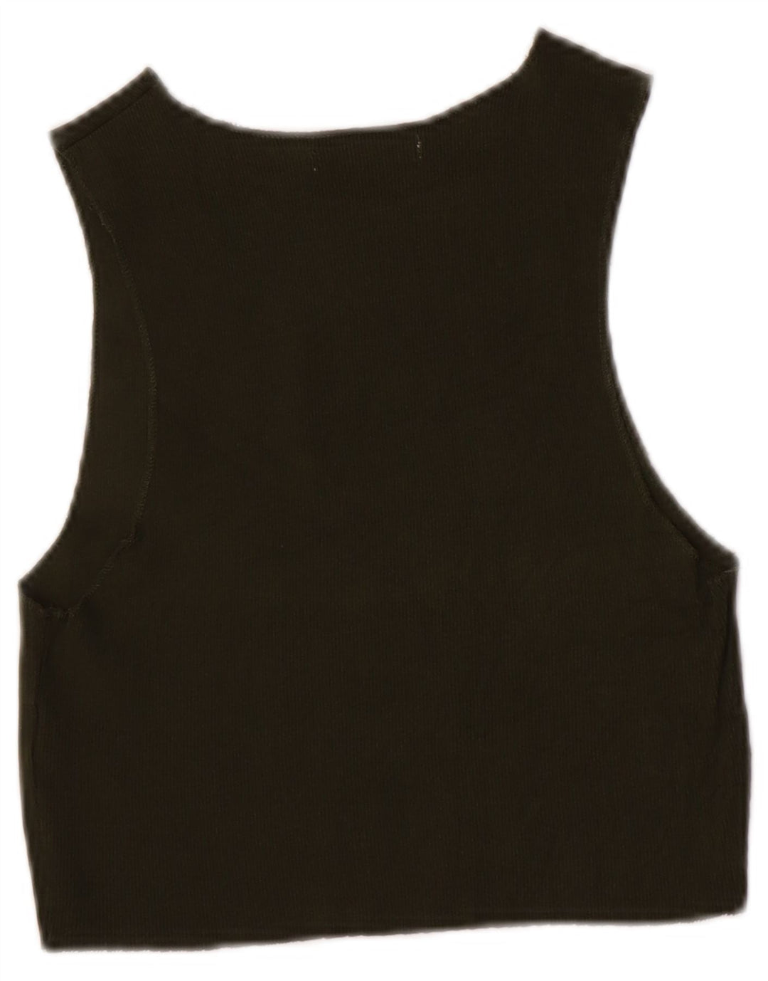 Zara Damen Crop Vest Top UK 8 Small Grüne Baumwolle