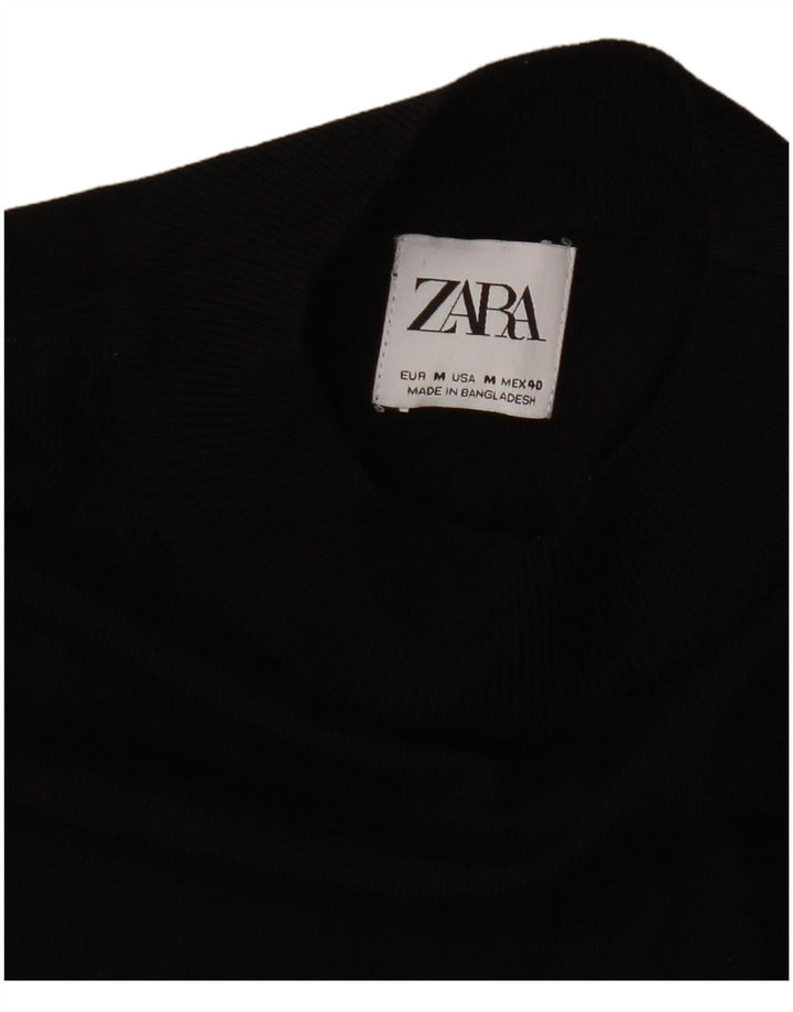 ZARA Herren-Pullover mit Rundhalsausschnitt, Mittelschwarz