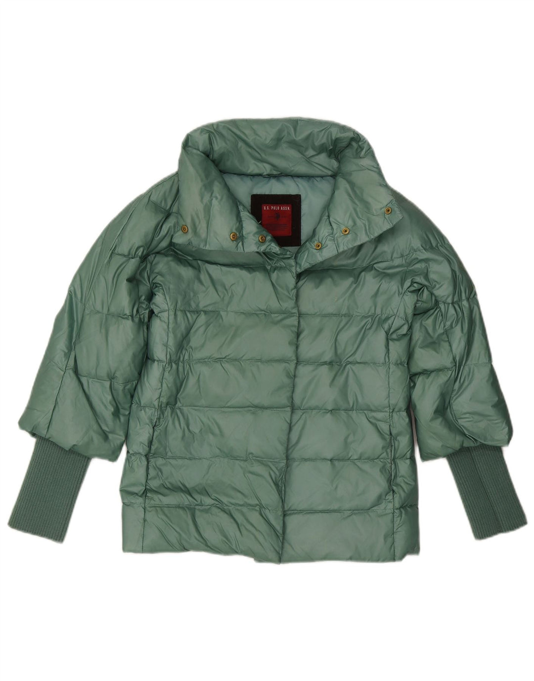 U.S. Polo Assn. Wattierte Damenjacke UK 12 Mittelgrünes Polyester