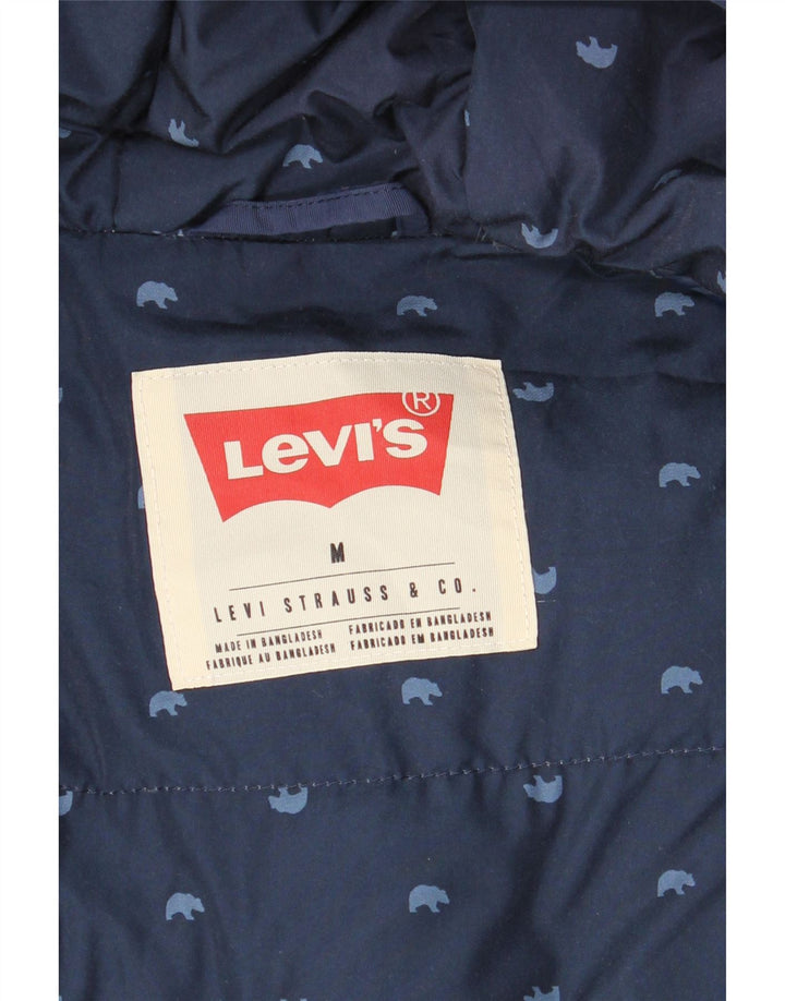 LEVI'S wattierte Herrenjacke mit Kapuze, UK 38, mittelmarineblau