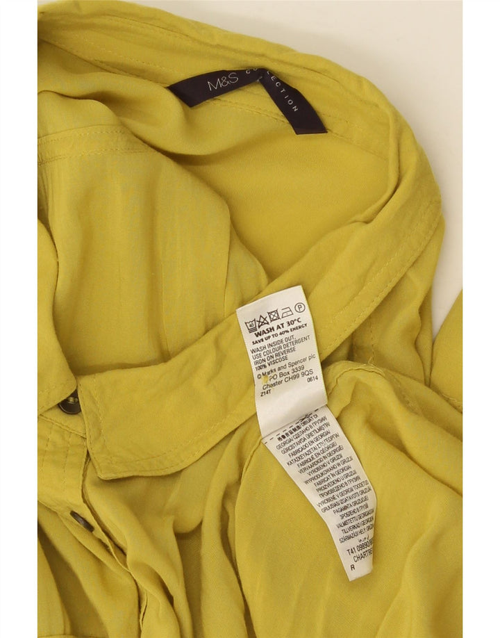Marks & Spencer Damen Hemdbluse UK 20 2XL Gelbe Viskose