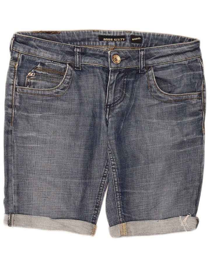 Miss Sixty Damen Marvel Denim Shorts W30 Mittelblaue Baumwolle