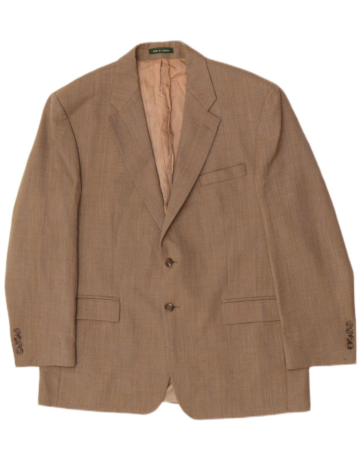 Ralph Lauren Herren-Blazer, reguläre Größe, UK 44, 2XL, braunes Fischgrätenmuster
