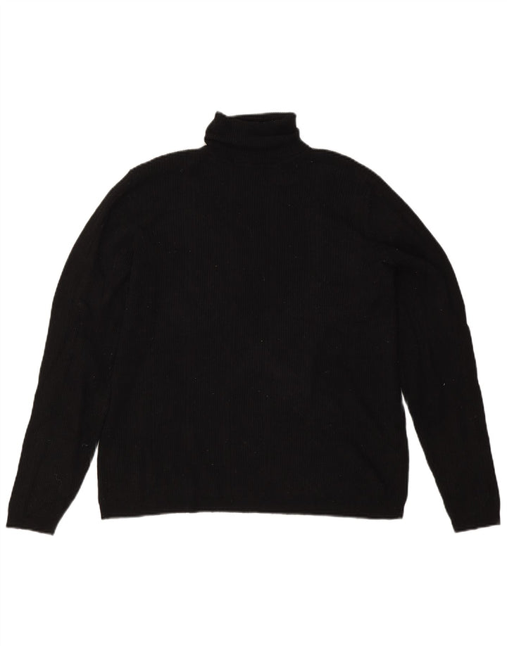 Marks & Spencer Damen-Pullover mit Rollkragen, Gr. 40, Größe L, Schwarz, Viskose