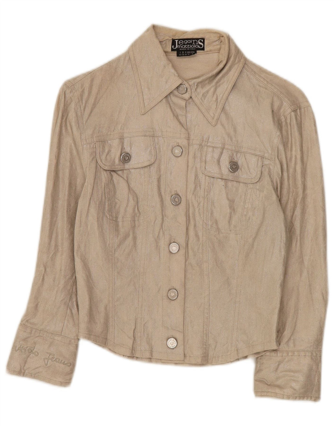 Jegains Mattiolo Damen Bomberjacke UK 12 Medium Beige Leinen