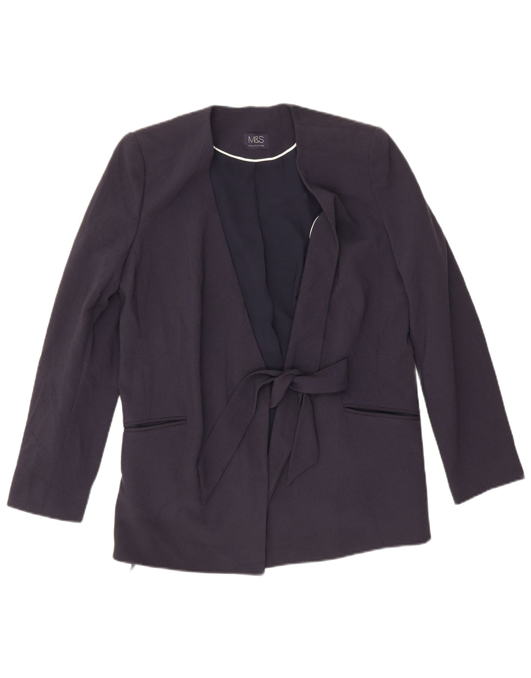 Marks & Spencer Damen Blazer Jacke UK 12 Medium Marineblau Polyester