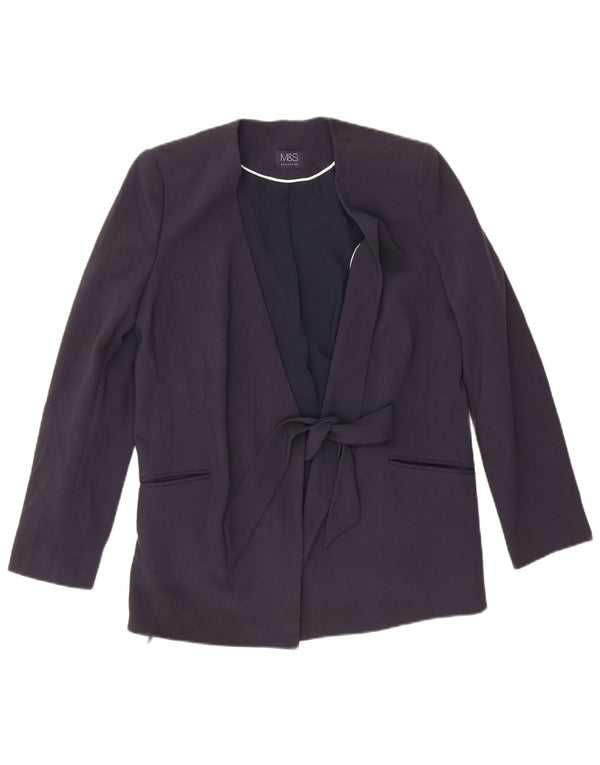 Marks & Spencer Damen Blazer Jacke UK 12 Medium Marineblau Polyester