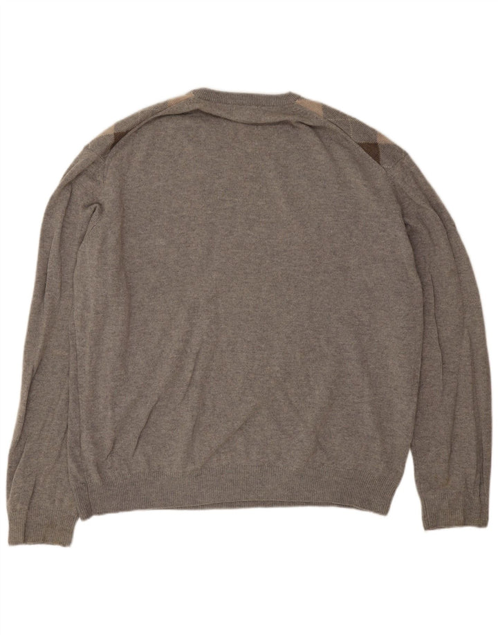 Marks & Spencer Herren-Pullover mit V-Ausschnitt, 2XL, Grau Argyle/Diamant