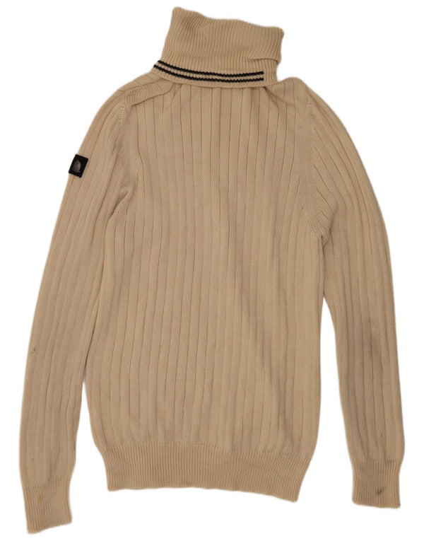 Marina Yachting Womens Roll Neck Jumper Sweater UK 20 2XL Beige Virgin Wool
