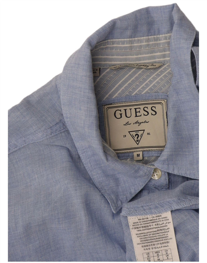 Guess Damen-Hemd UK 14 aus mittelblauer Baumwolle