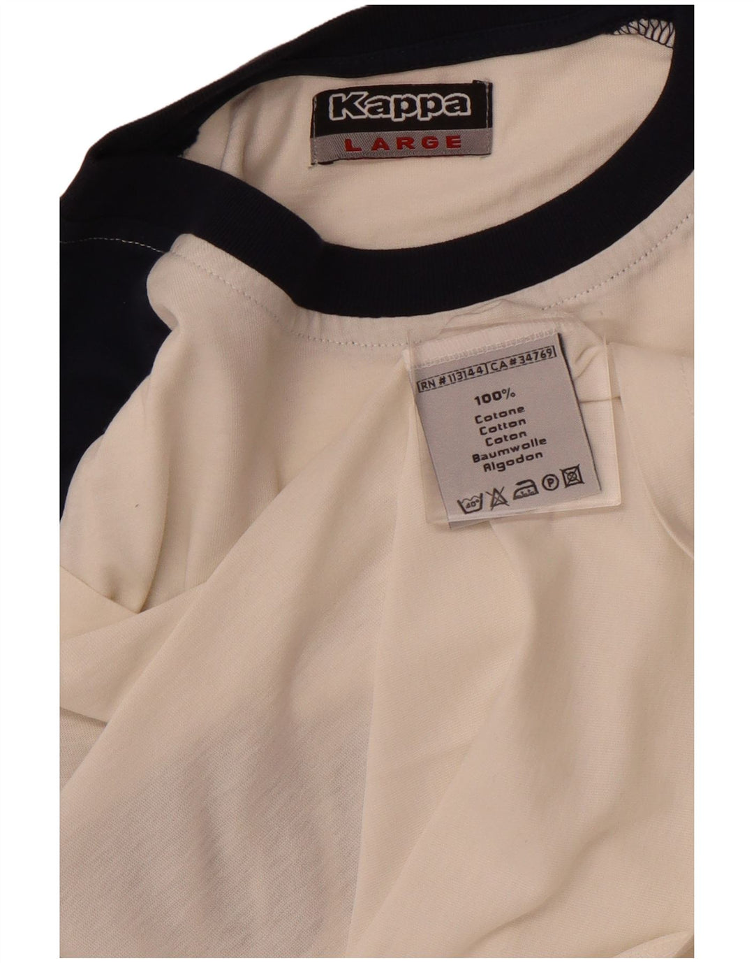 KAPPA Herren Grafik-Weste-Top, groß, weiße Farbblock-Baumwolle