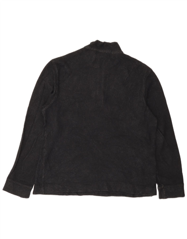 Calvin Klein Herren-Pullover mit Reißverschluss am Hals, mittelschwarze Baumwolle