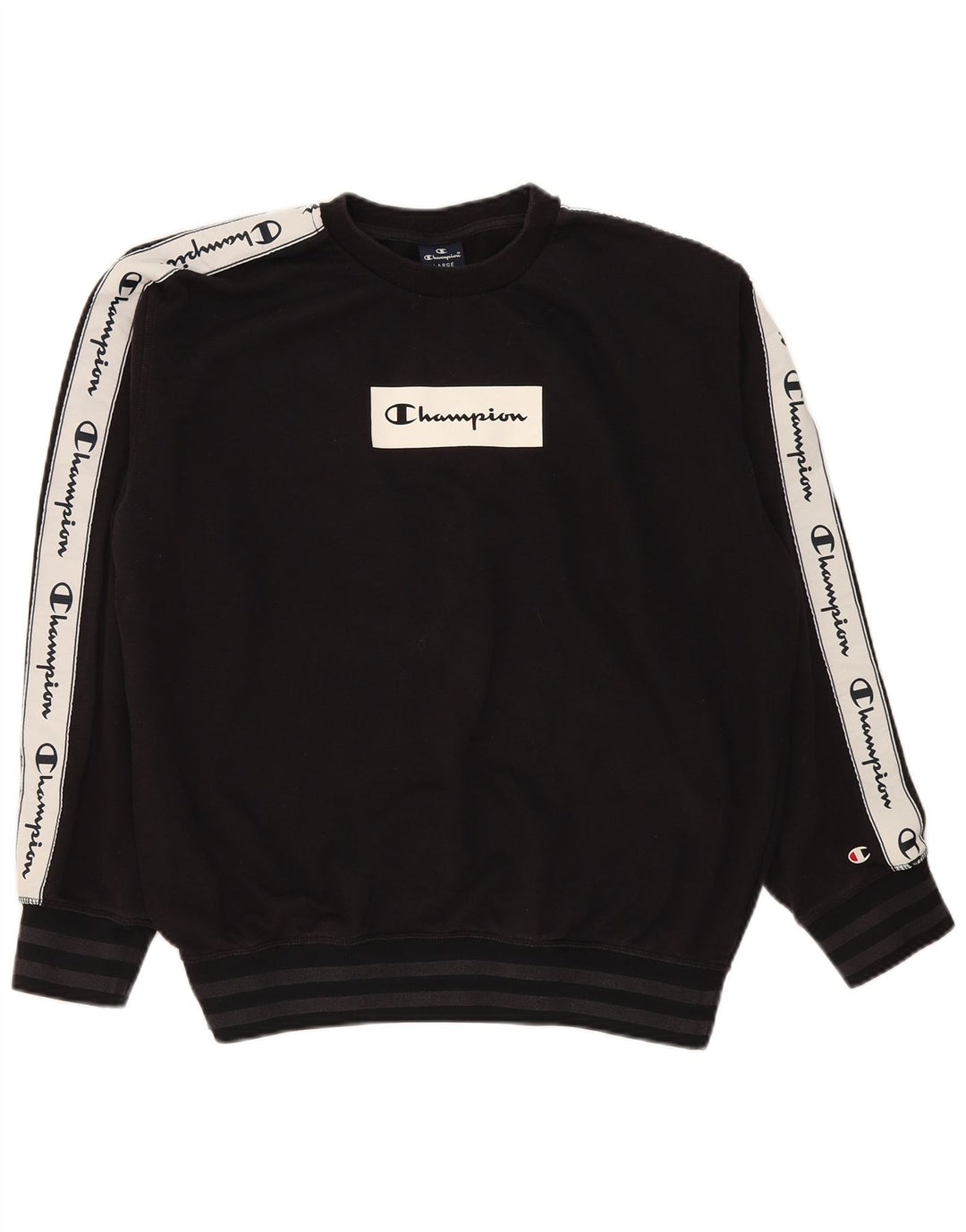 Champion Herren-Sweatshirt mit Grafik, groß, schwarze Farbblock-Baumwolle