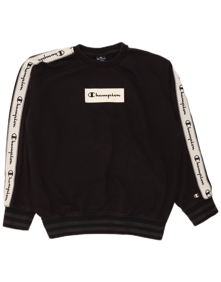 Champion Herren-Sweatshirt mit Grafik, groß, schwarze Farbblock-Baumwolle