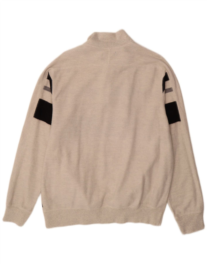 Chaps Herren-Sweatshirt mit Knopfkragen, XL, Grau, Colourblock-Baumwolle