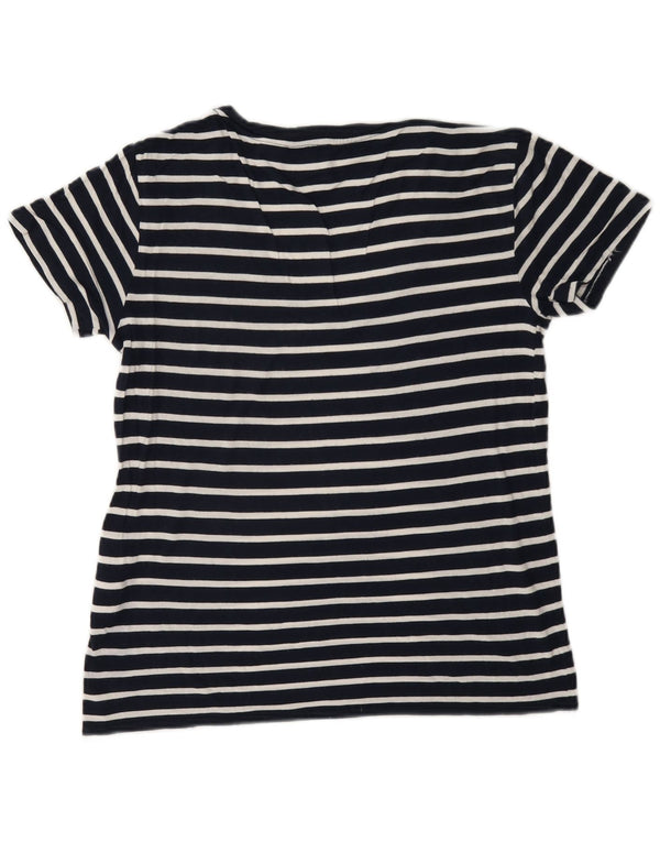Levi's Damen Übergroßes T-Shirt-Oberteil UK 6 XS Marineblau gestreift