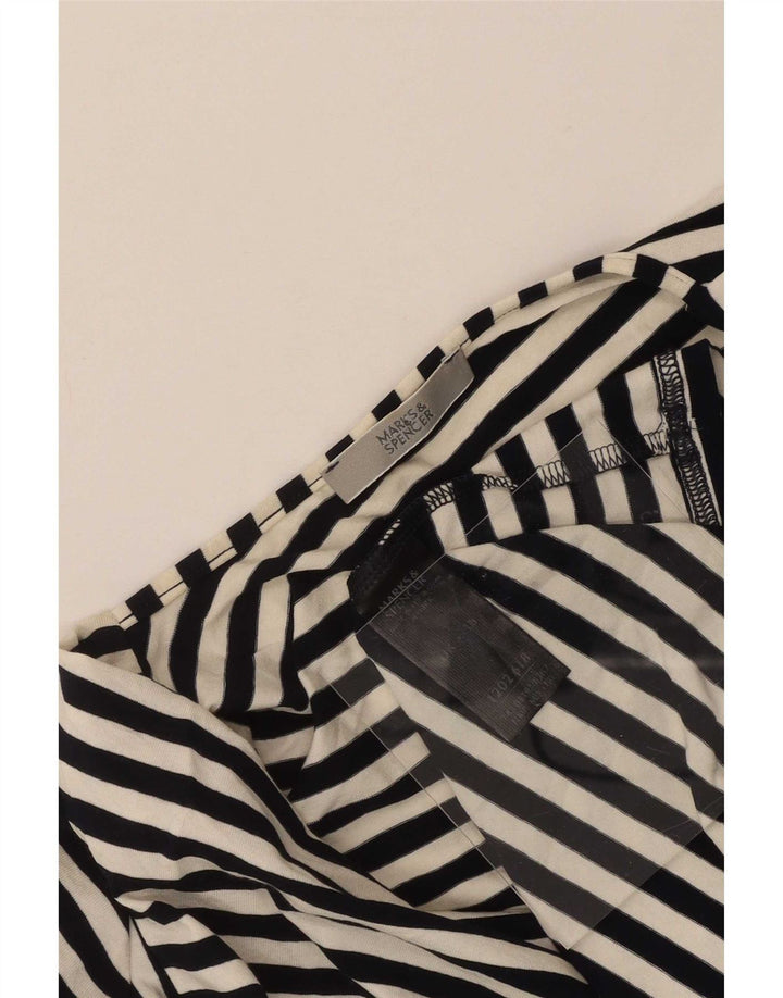 Marks & Spencer Damen-Blusenoberteil, Gr. 46, groß, schwarz gestreift, Viskose