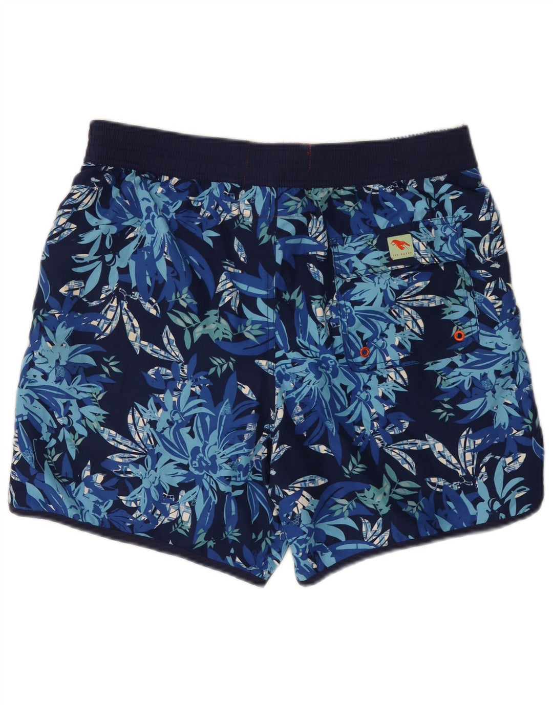 Ted Baker Herren-Badeshorts, Größe 4, groß, marineblaues Blumenmuster, Polyester