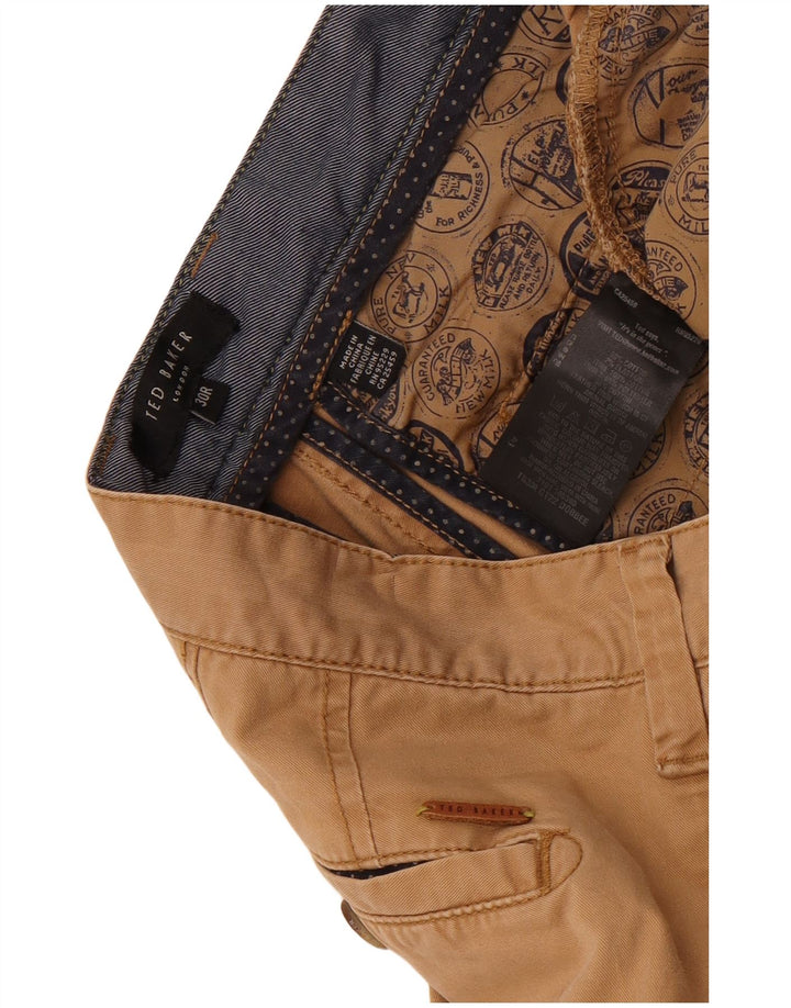 Ted Baker Slim Chino-Hose für Herren, W30, L32, braune Baumwolle